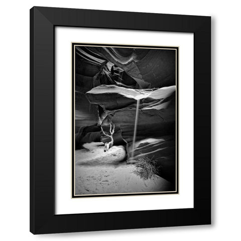 Slot Sand Falling Black Modern Wood Framed Art Print with Double Matting by Rowland, Joseph