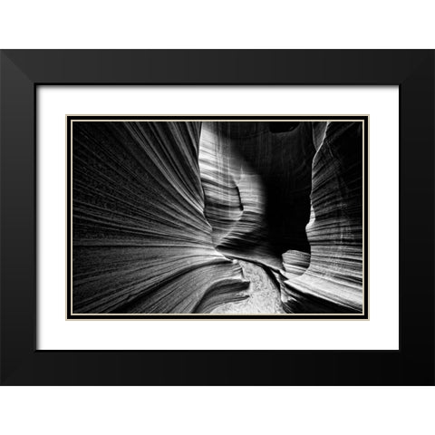 Slot Canyon Wall Black Modern Wood Framed Art Print with Double Matting by Rowland, Joseph
