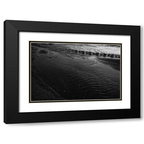 Water Rivulets Black Modern Wood Framed Art Print with Double Matting by Rowland, Joseph