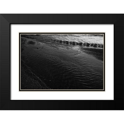 Water Rivulets Black Modern Wood Framed Art Print with Double Matting by Rowland, Joseph