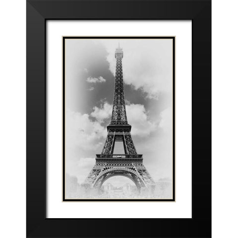 Eiffel 1 Black Modern Wood Framed Art Print with Double Matting by De Carvalho, Sandro