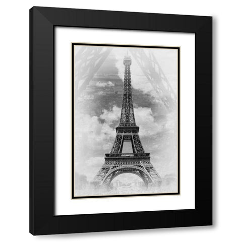 Eiffel 2 Black Modern Wood Framed Art Print with Double Matting by De Carvalho, Sandro