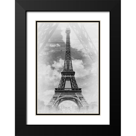 Eiffel 2 Black Modern Wood Framed Art Print with Double Matting by De Carvalho, Sandro