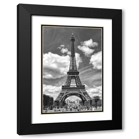Eiffel 5 Black Modern Wood Framed Art Print with Double Matting by De Carvalho, Sandro