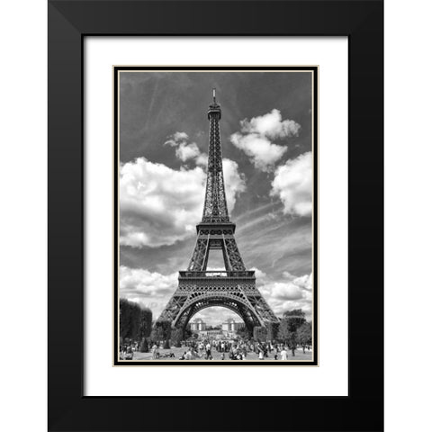 Eiffel 5 Black Modern Wood Framed Art Print with Double Matting by De Carvalho, Sandro
