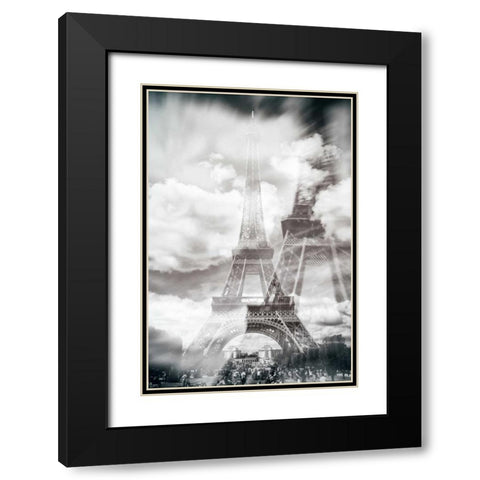 Eiffel 6 Black Modern Wood Framed Art Print with Double Matting by De Carvalho, Sandro