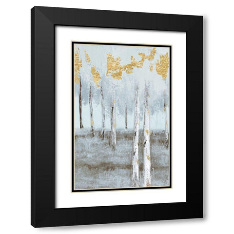 Birch Metallic Gray Day 2 Black Modern Wood Framed Art Print with Double Matting by Sunny