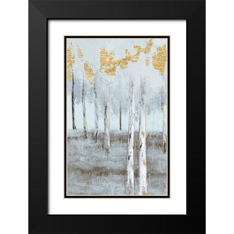 Birch Metallic Gray Day 2 Black Modern Wood Framed Art Print with Double Matting by Sunny