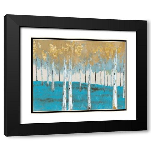 Golden Birch Ocean Black Modern Wood Framed Art Print with Double Matting by Sunny