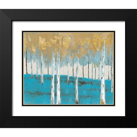 Golden Birch Ocean Black Modern Wood Framed Art Print with Double Matting by Sunny