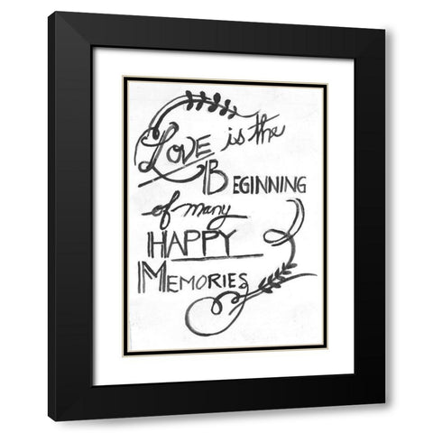 Love Is The Beginning Black Modern Wood Framed Art Print with Double Matting by Haynes, Smith