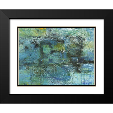 Blue Lagoon Black Modern Wood Framed Art Print with Double Matting by Haynes, Smith
