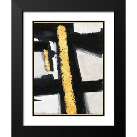 Divine Streaks 2 Black Modern Wood Framed Art Print with Double Matting by Lewis, Sheldon