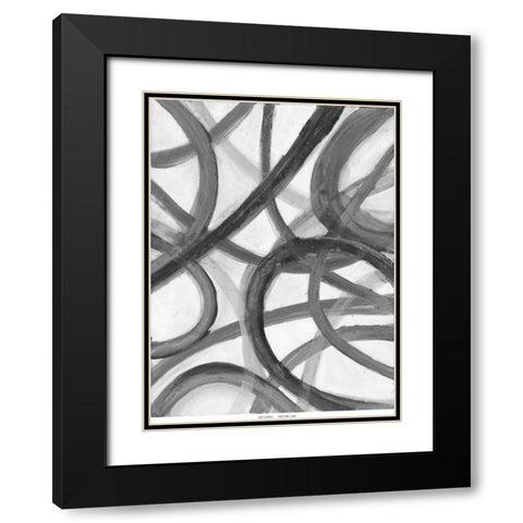 Black Stroke Black Modern Wood Framed Art Print with Double Matting by Haynes, Smith