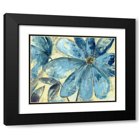 Golden Bloom Black Modern Wood Framed Art Print with Double Matting by Haynes, Smith