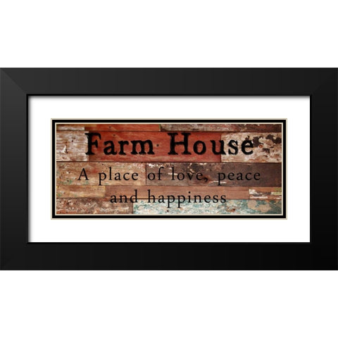 Farm House Happiness Black Modern Wood Framed Art Print with Double Matting by Lewis, Sheldon