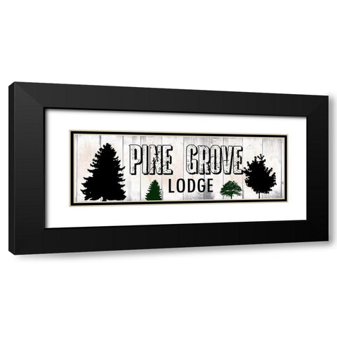 Pine Grove Lodge Black Modern Wood Framed Art Print with Double Matting by Lewis, Sheldon
