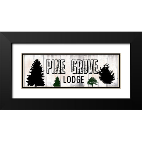 Pine Grove Lodge Black Modern Wood Framed Art Print with Double Matting by Lewis, Sheldon
