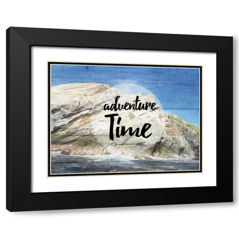 Adventure Time Black Modern Wood Framed Art Print with Double Matting by Lewis, Sheldon
