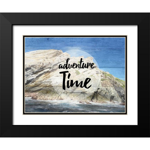 Adventure Time Black Modern Wood Framed Art Print with Double Matting by Lewis, Sheldon