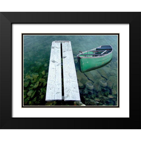 Evening Row Black Modern Wood Framed Art Print with Double Matting by Lewis, Sheldon