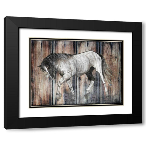 Farm Horse Black Modern Wood Framed Art Print with Double Matting by Lewis, Sheldon