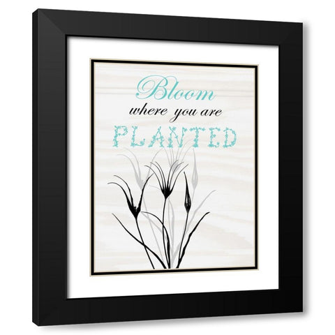 Bloom Black Modern Wood Framed Art Print with Double Matting by Lewis, Sheldon