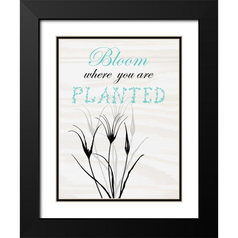 Bloom Black Modern Wood Framed Art Print with Double Matting by Lewis, Sheldon