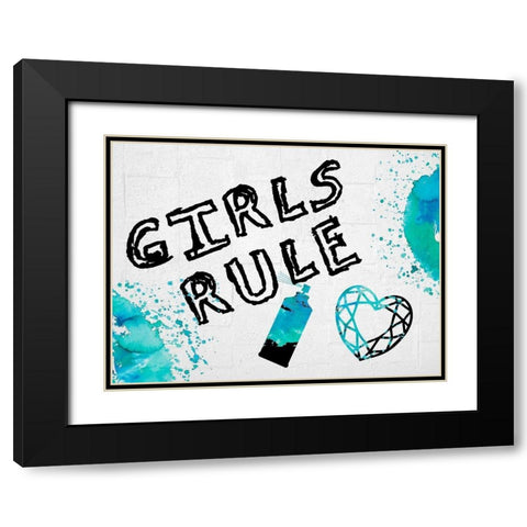 Girls Rule 2 Black Modern Wood Framed Art Print with Double Matting by Lewis, Sheldon