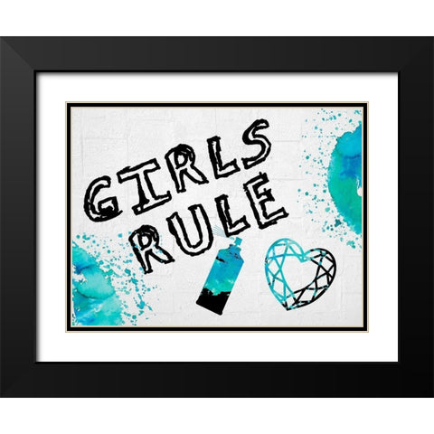Girls Rule 2 Black Modern Wood Framed Art Print with Double Matting by Lewis, Sheldon
