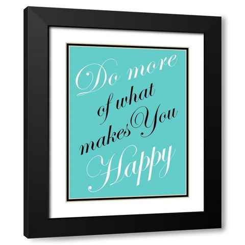 Happy You Black Modern Wood Framed Art Print with Double Matting by Lewis, Sheldon
