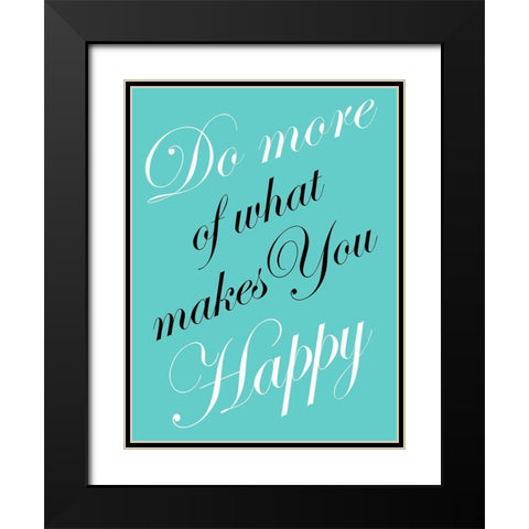 Happy You Black Modern Wood Framed Art Print with Double Matting by Lewis, Sheldon