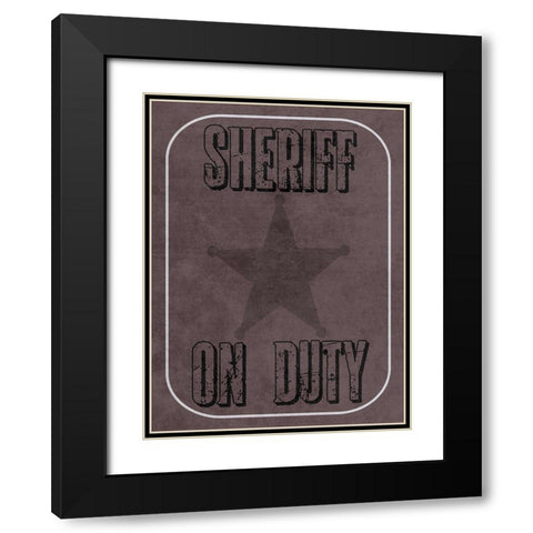 On Duty Black Modern Wood Framed Art Print with Double Matting by Lewis, Sheldon