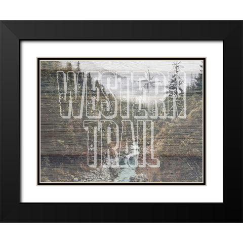 Western Trail Black Modern Wood Framed Art Print with Double Matting by Lewis, Sheldon