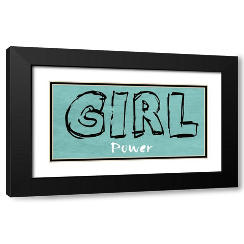 Girl Power Black Modern Wood Framed Art Print with Double Matting by Lewis, Sheldon