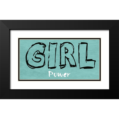 Girl Power Black Modern Wood Framed Art Print with Double Matting by Lewis, Sheldon