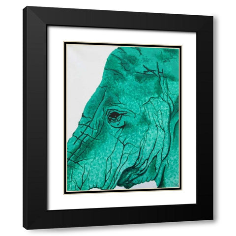 Elephant Black Modern Wood Framed Art Print with Double Matting by Altavilla, Simona