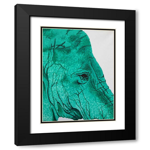 Wild Elephant Black Modern Wood Framed Art Print with Double Matting by Altavilla, Simona