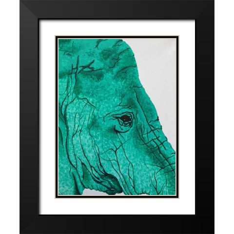 Wild Elephant Black Modern Wood Framed Art Print with Double Matting by Altavilla, Simona