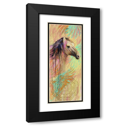 Horse Mandala Black Modern Wood Framed Art Print with Double Matting by Butcher, Sarah