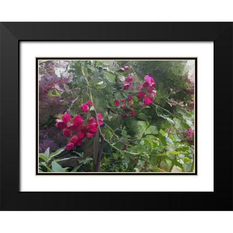Monets Garden Black Modern Wood Framed Art Print with Double Matting by Butcher, Sarah