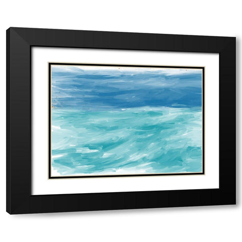Turquoise Sea Black Modern Wood Framed Art Print with Double Matting by Butcher, Sarah