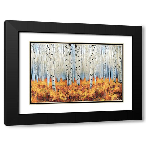 Birch Forest Black Modern Wood Framed Art Print with Double Matting by Butcher, Sarah
