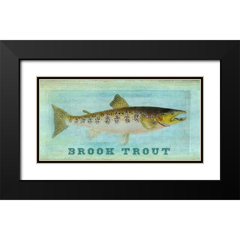 Brook Trout Black Modern Wood Framed Art Print with Double Matting by Carlson, Tina