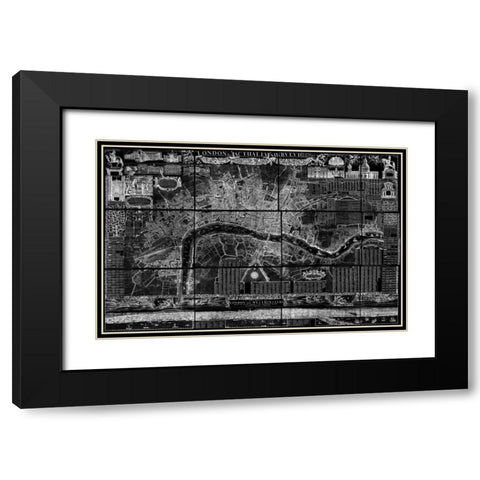 London 2 Black Modern Wood Framed Art Print with Double Matting by Carlson, Tina