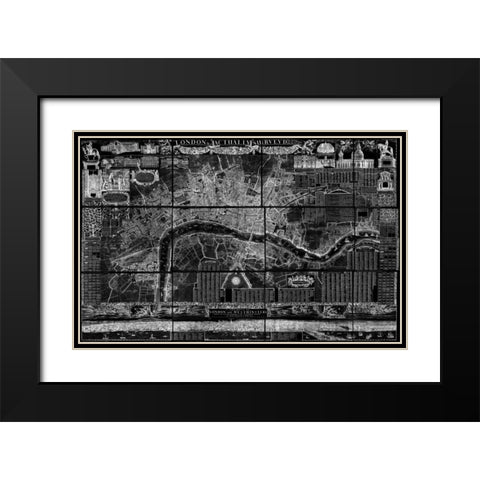 London 2 Black Modern Wood Framed Art Print with Double Matting by Carlson, Tina