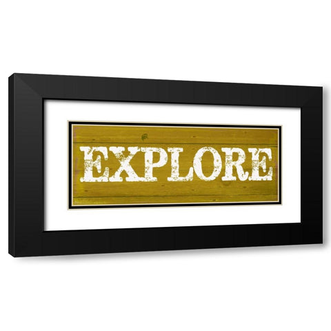 EXPLORE Black Modern Wood Framed Art Print with Double Matting by Greene, Taylor