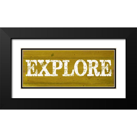 EXPLORE Black Modern Wood Framed Art Print with Double Matting by Greene, Taylor