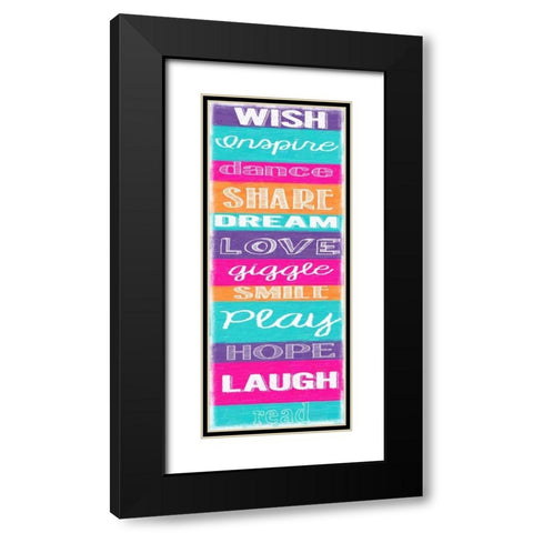WISH STRIPE Black Modern Wood Framed Art Print with Double Matting by Greene, Taylor