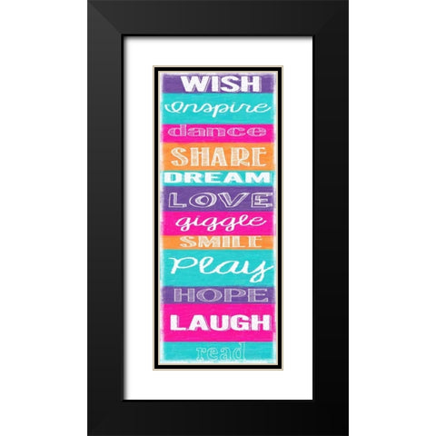 WISH STRIPE Black Modern Wood Framed Art Print with Double Matting by Greene, Taylor